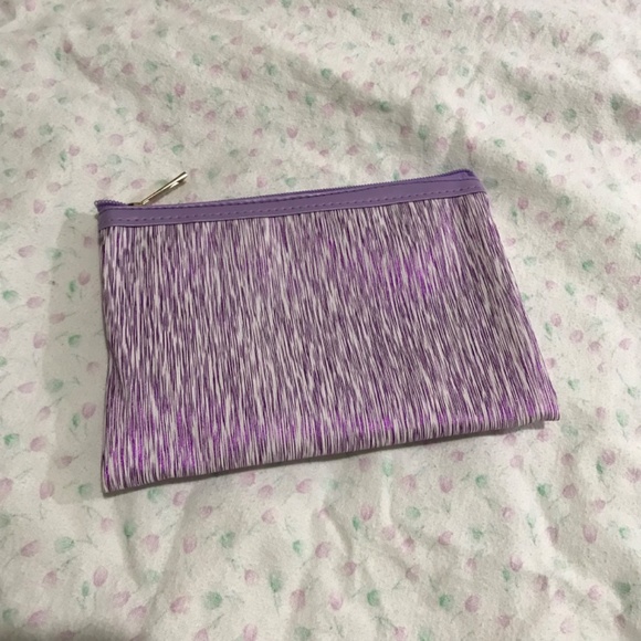 New Cosmetic Beauty Bag Miscellaneous Makeup Travel Sparkly Purple Inside Pink - Picture 8 of 8